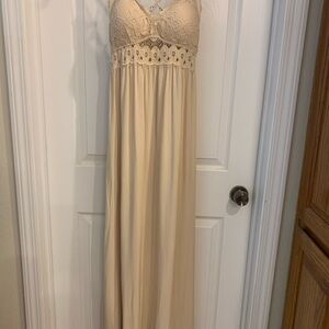 Pink Lily Beige Lace Dress Size M